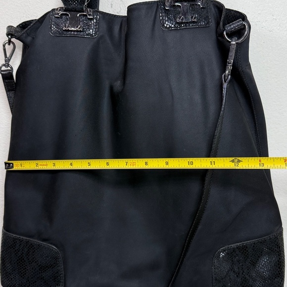 (X3) TORY BURCH NICO bag in black nylon and patent leather, large - Picture 10 of 12
